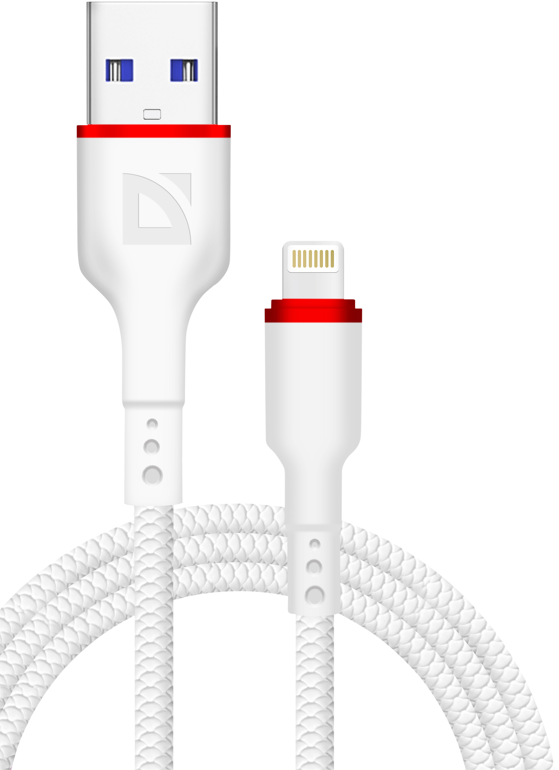 Кабель lightning - usb Defender F156 Lightning 1 м белый