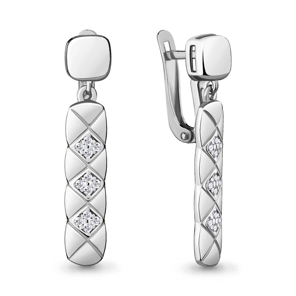 

Серьги из серебра с фианитом Aquamarine 46939А_925_р, 46939А_925_р