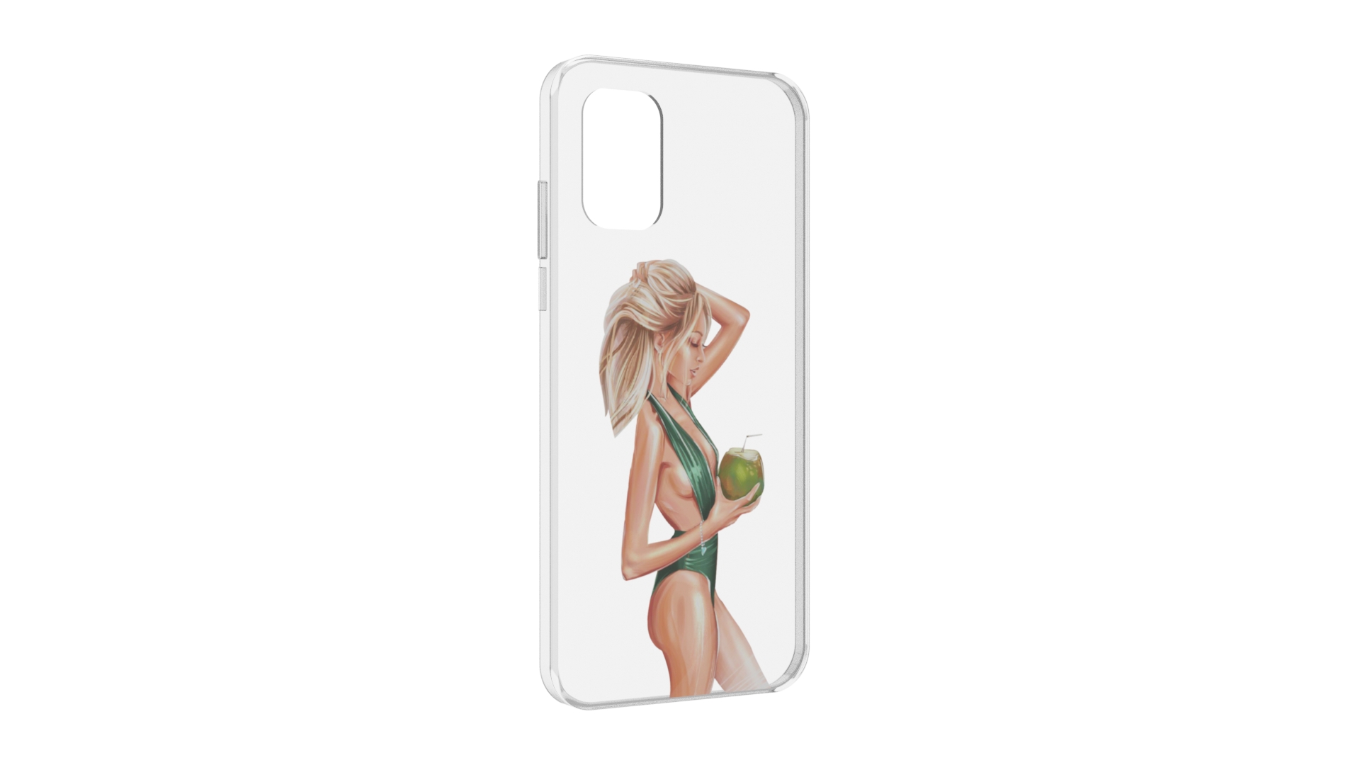 

Чехол MyPads девушка-с-кокосом-в-зеленом-купальнике женский для Nokia G21, Прозрачный, Tocco