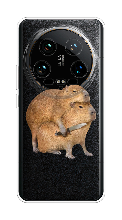 

Чехол на Xiaomi 14 Ultra "Капибара с ножом", Бежевый, 321850-1