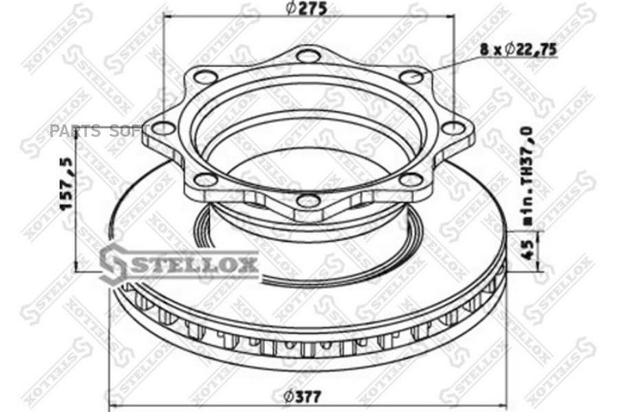 Тормозной диск Stellox комплект 2 шт. 8500784SX