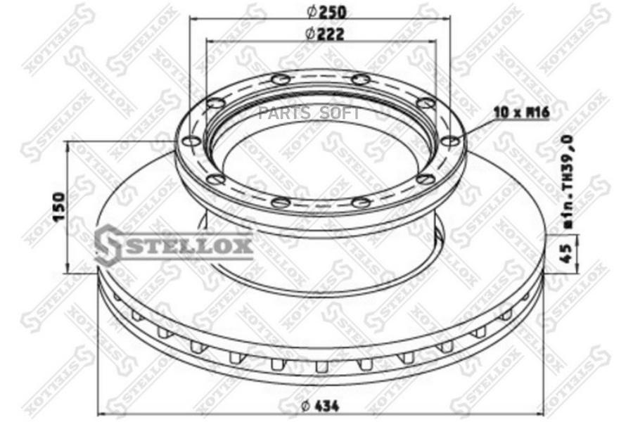 Тормозной диск Stellox комплект 2 шт. 8500791SX