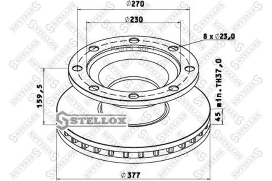 Тормозной диск Stellox комплект 2 шт. 8500804SX