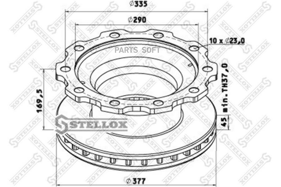 Тормозной диск Stellox комплект 2 шт. 8500806SX