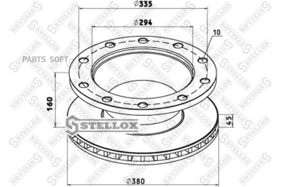

Тормозной диск Stellox комплект 1 шт. 8500807SX