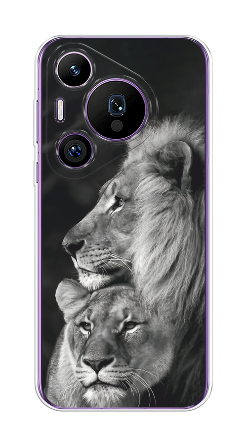 

Чехол на Huawei Pura 70 Pro/70 Pro Plus "Львиная пара", Черный;серый;белый, 6124150-1