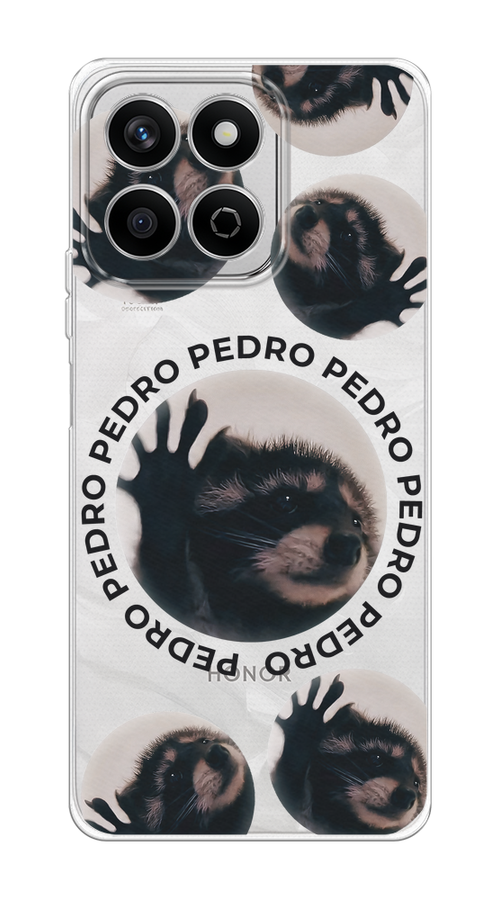 

Чехол на Honor X7c Pedro енот, Черный;бежевый;прозрачный, 6125250-1