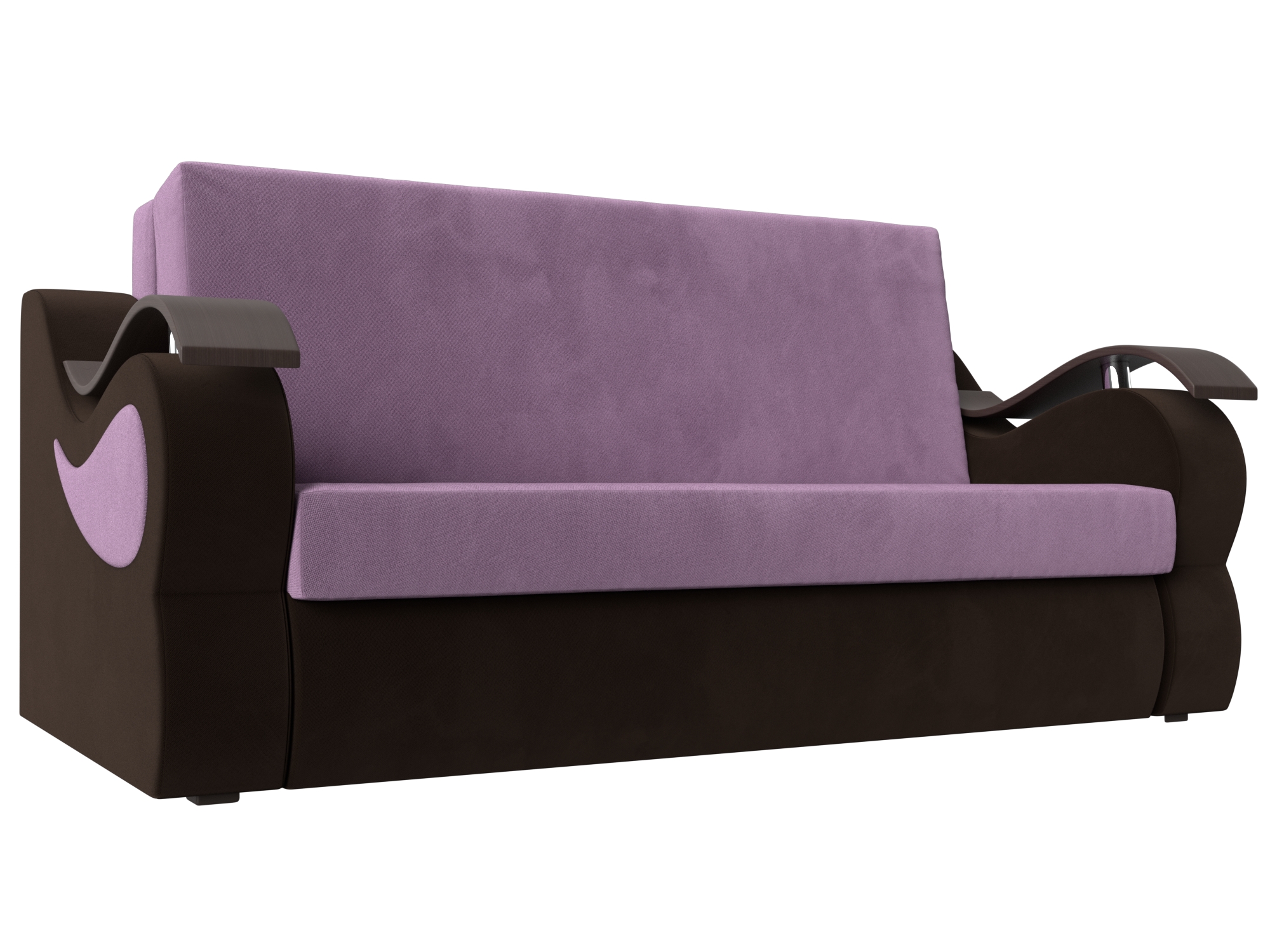 

Прямой диван Меркурий 160 микровельвет сиреневый/коричневый, Прямой диван Меркурий 160