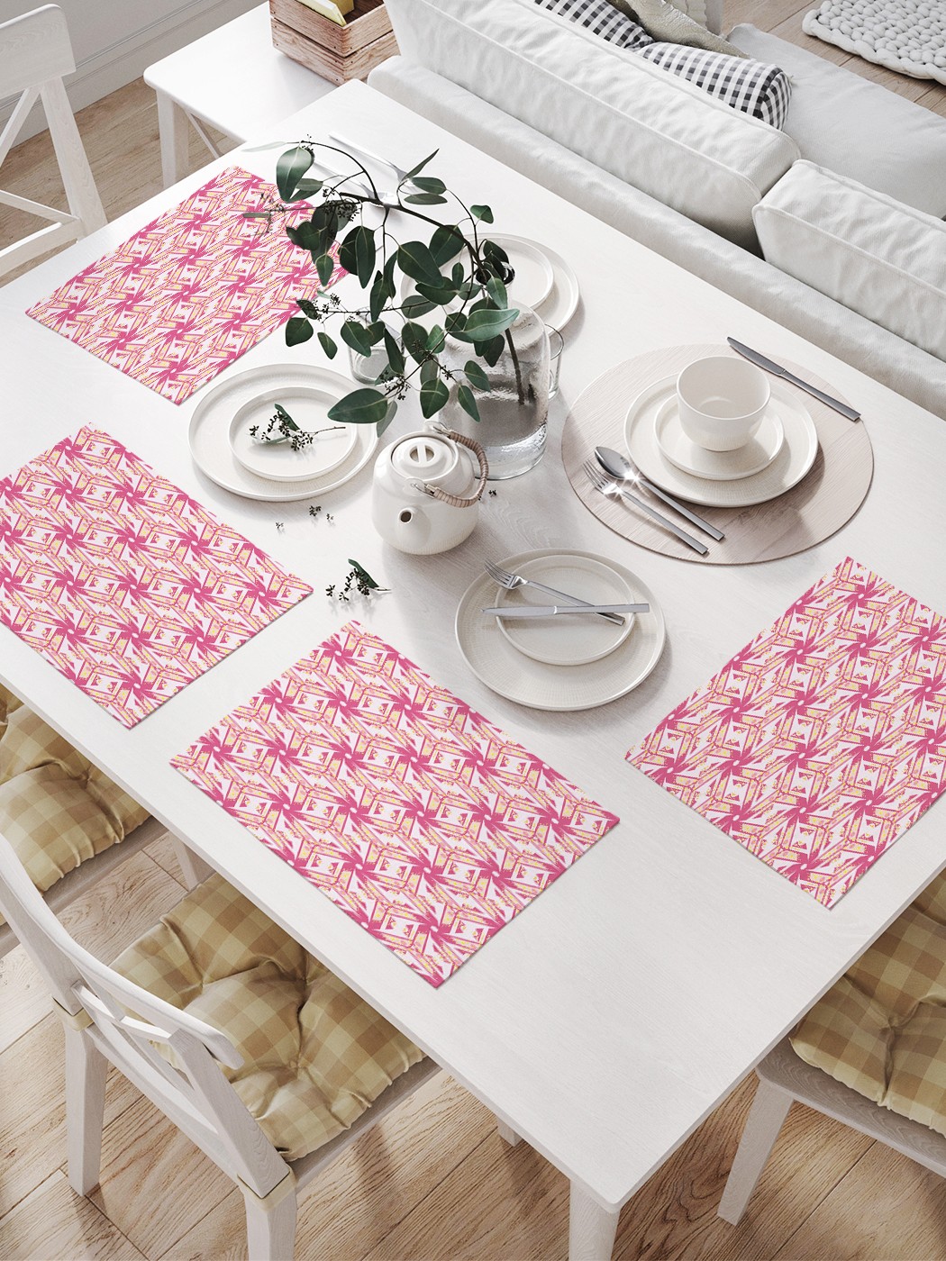 

Комплект салфеток JoyArty "Цветы в геометрии" для сервировки стола (32х46 см, 4 шт.), Цветы в геометрии
