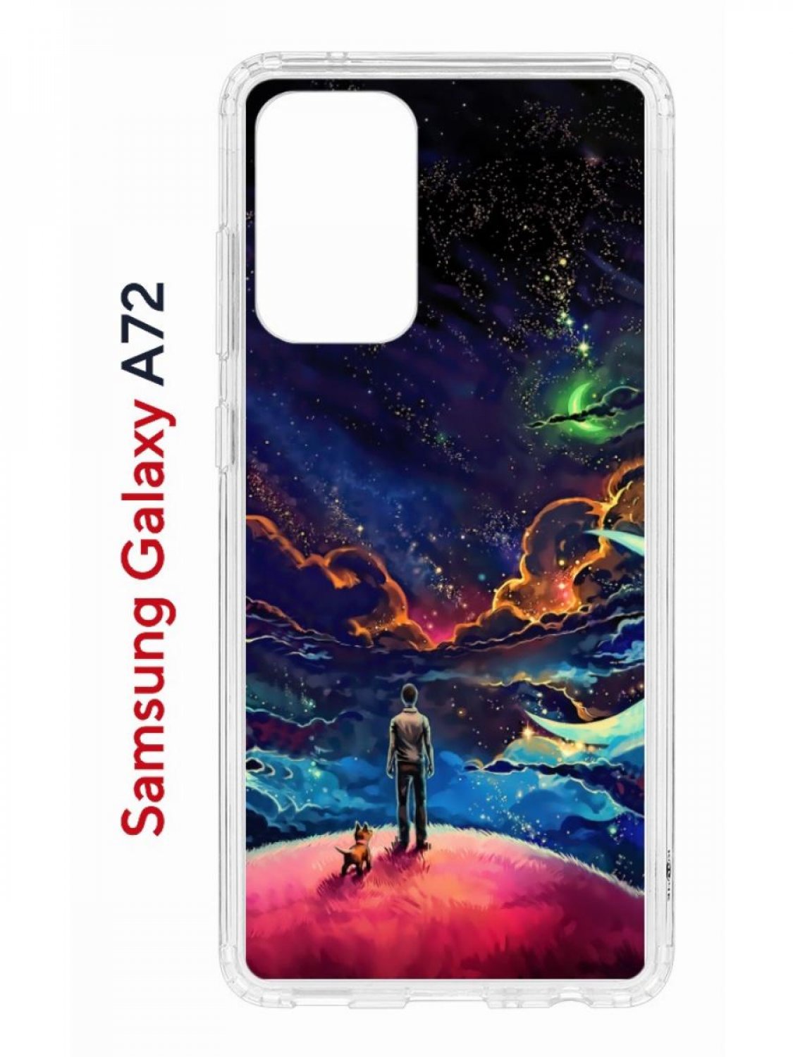 Чехол на Samsung A72 Kruche Print Маленький принц,противоударный бампер,с защитой камеры