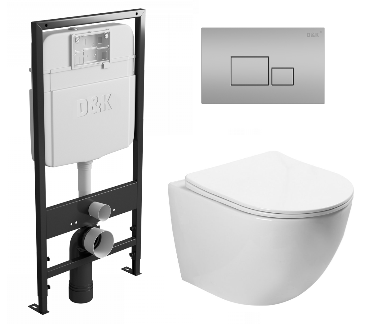 

Комплект: инсталляция D&K + унитаз SantiLine SL-5005 + кнопка матовый хром