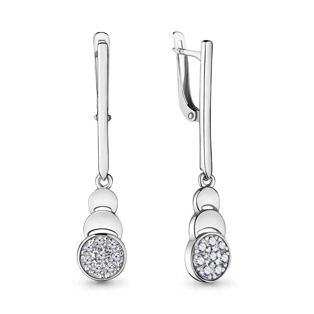 

Серьги из серебра с фианитом Aquamarine 46962А_925_р, 46962А_925_р