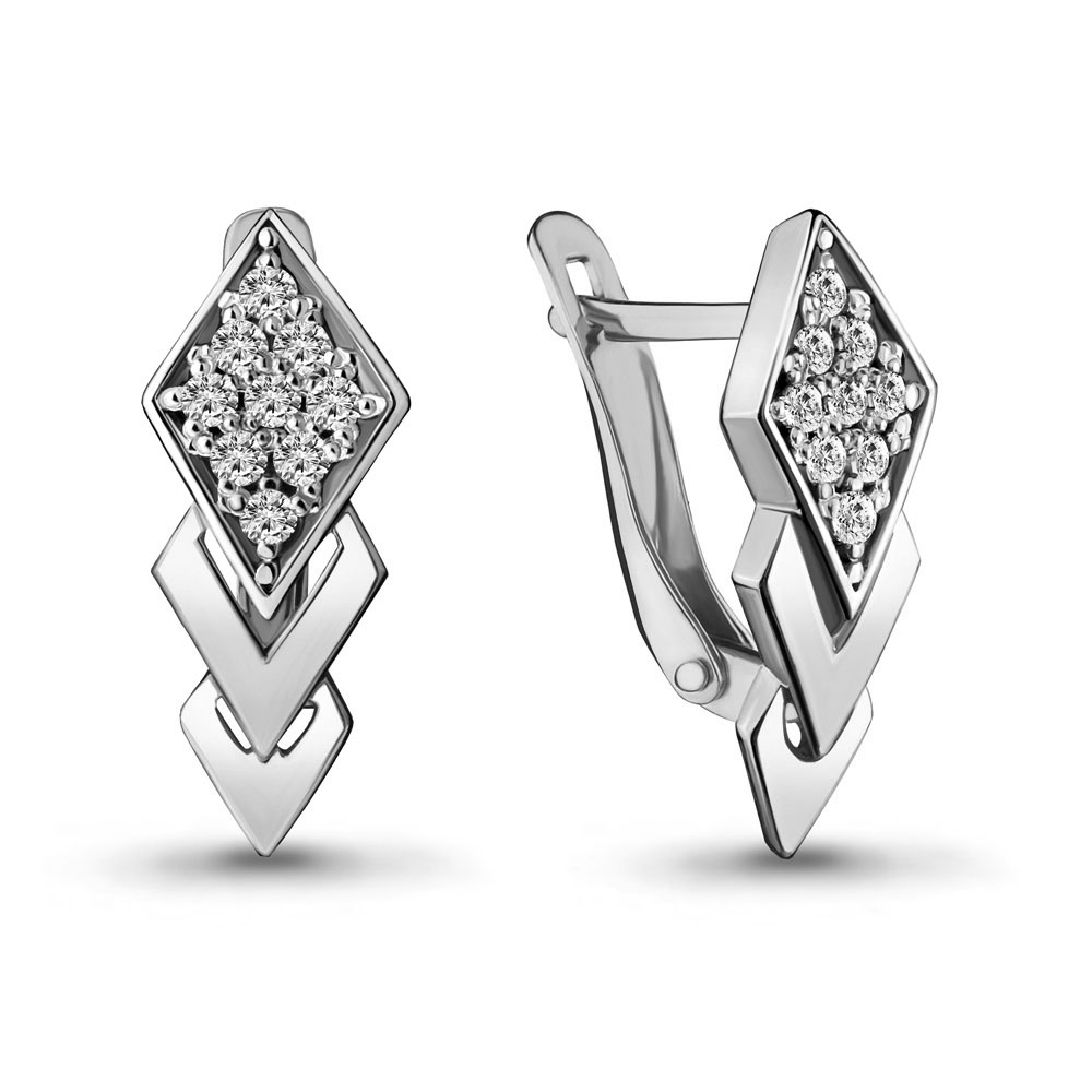 

Серьги из серебра с фианитом Aquamarine 46964А_925_р, 46964А_925_р