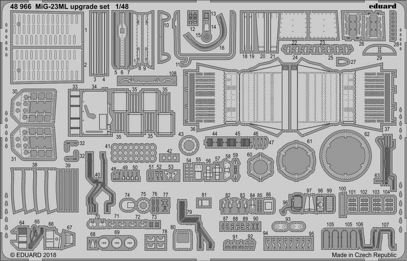

Фототравление Eduard 48966 MiG-23ML upgrade set 1/48