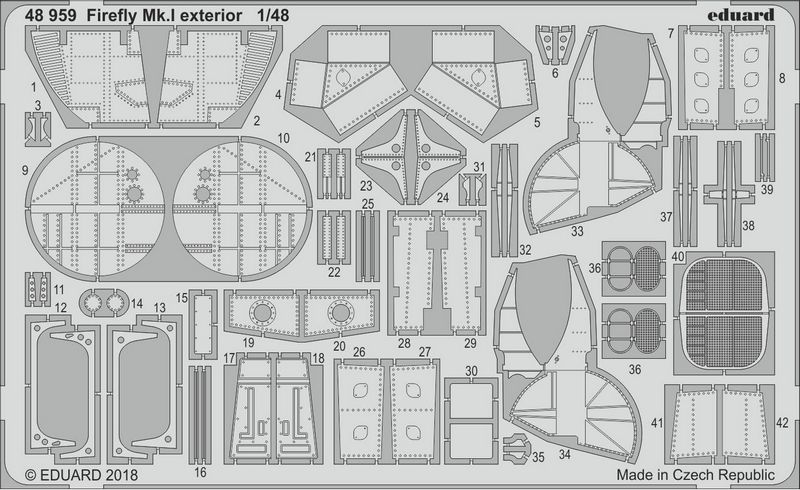 

Фототравление Eduard 48959 Firefly Mk I экстерьер 1/48, Однотонный