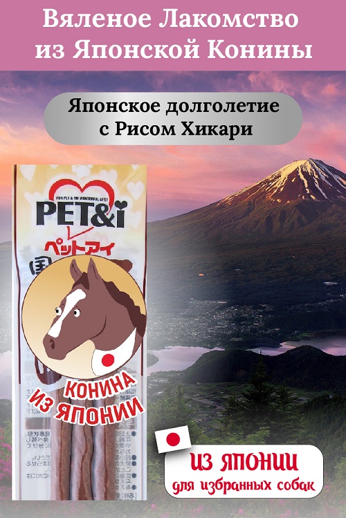 

Лакомство для собак Japan Premium Pet , палочки, конина, 47г, 102071