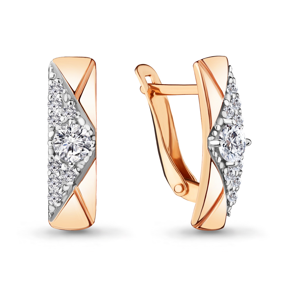 

Серьги из серебра с фианитом Aquamarine 46967А_925_з, 46967А_925_з