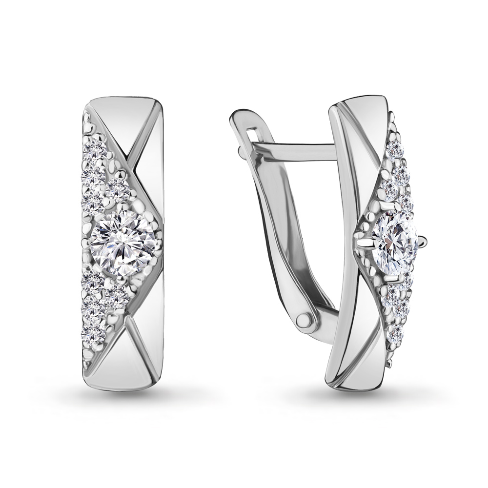 

Серьги из серебра с фианитом Aquamarine 46967А_925_р, 46967А_925_р