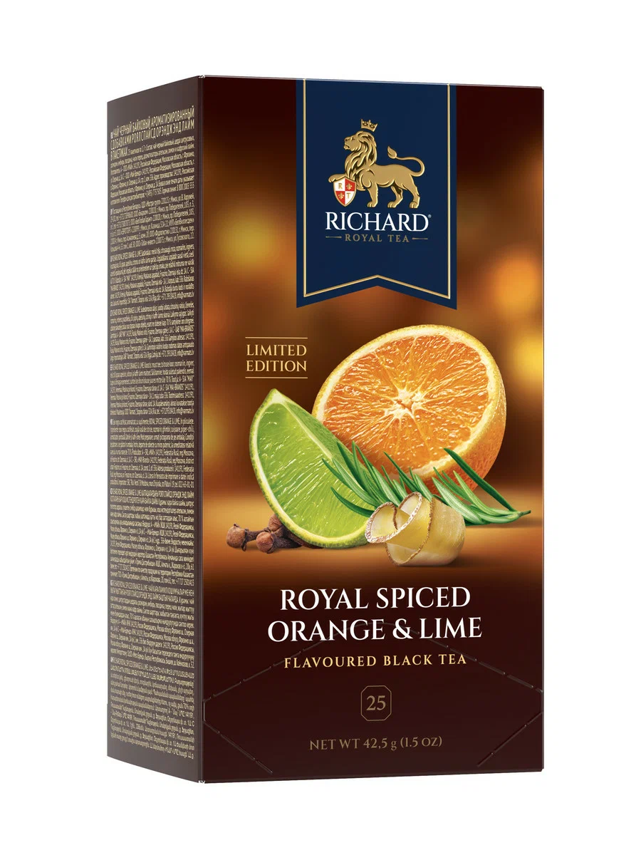 

Чай черный Richard Royal spiced Orange Lime в пакетиках 1,7 г х 25 шт