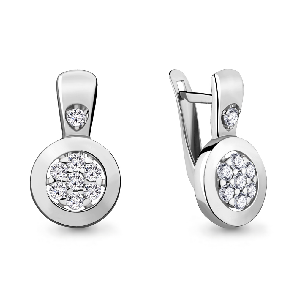 

Серьги из серебра с фианитом Aquamarine 46968А_925_р, 46968А_925_р