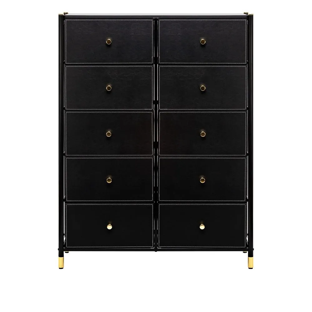 

Комод Leset Хайди 10 ящиков 88.5х30х120.4, см черный, Хайди 10 ящиков
