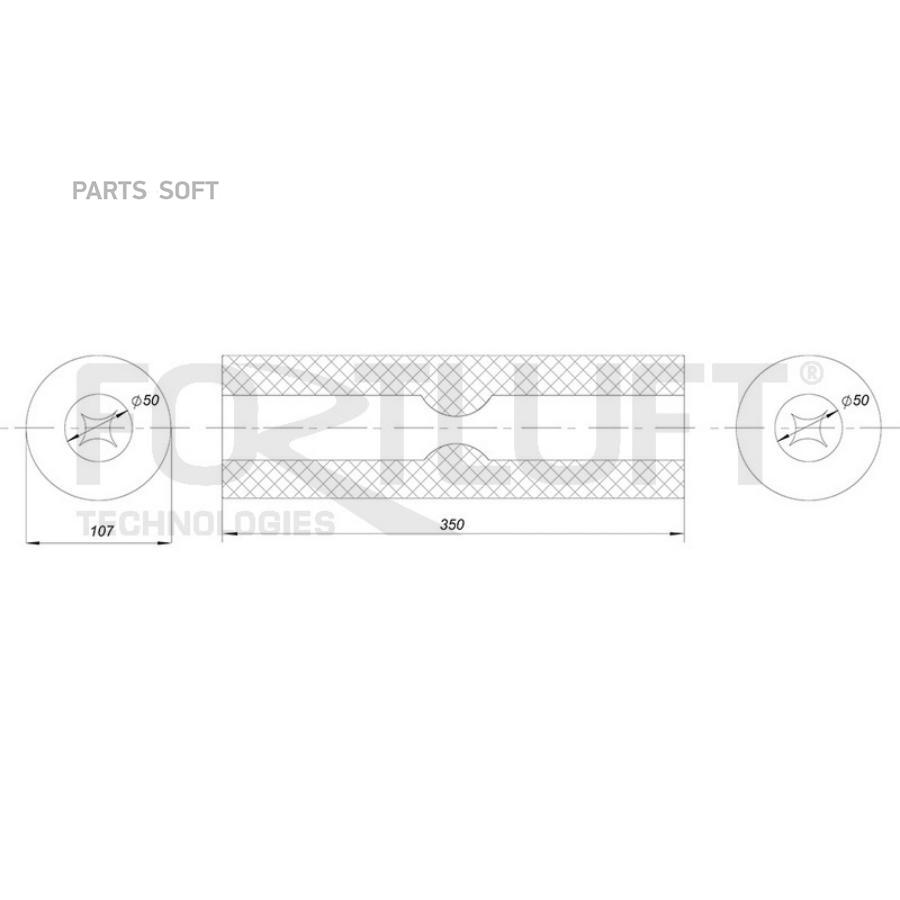 

FORTLUFT Глушитель универсальный 107x350 труба 50