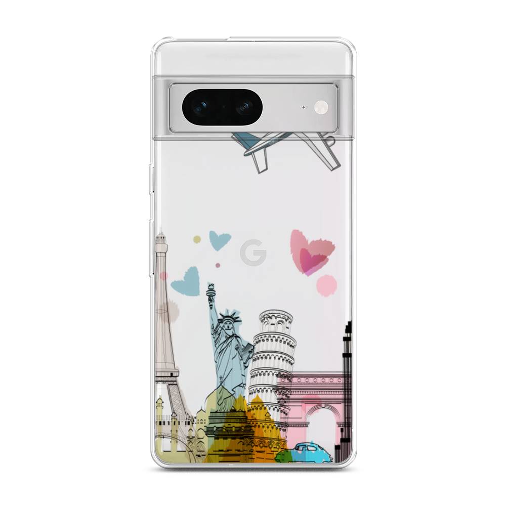 

Чехол Awog на Google Pixel 7 "Самолет путешествий", Разноцветный