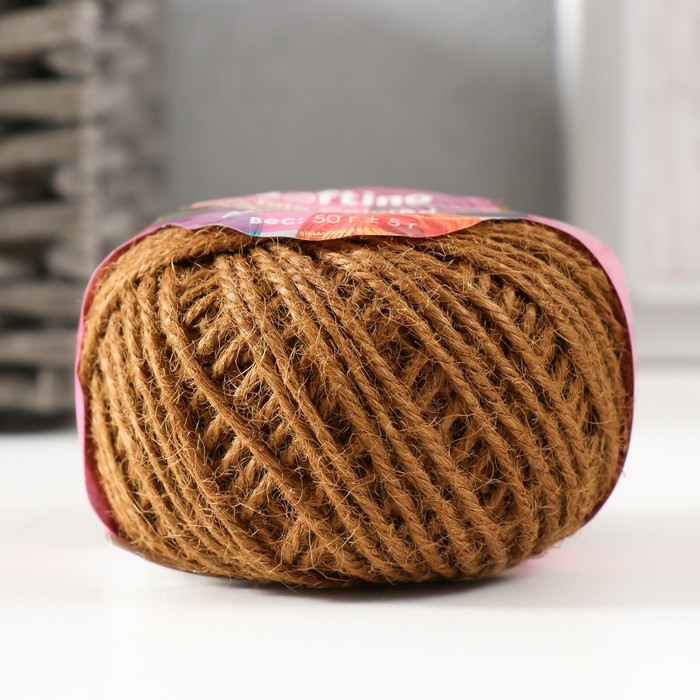 

Пряжа 100% джут "Softino Jute Colored" 50м ±2м орех 50 гр, Коричневый