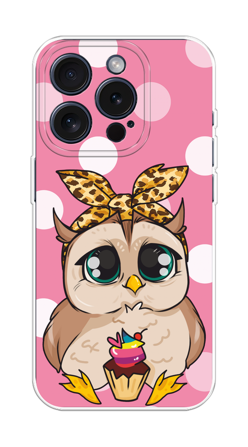 

Чехол на Apple iPhone 15 Pro "Милая совушка на розовом", Розовый;бежевый;коричневый, 15750-1