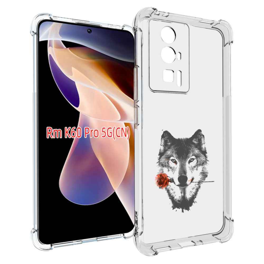 

Чехол MyPads волк с розой для Xiaomi Redmi K60 Pro, Прозрачный, Tocco
