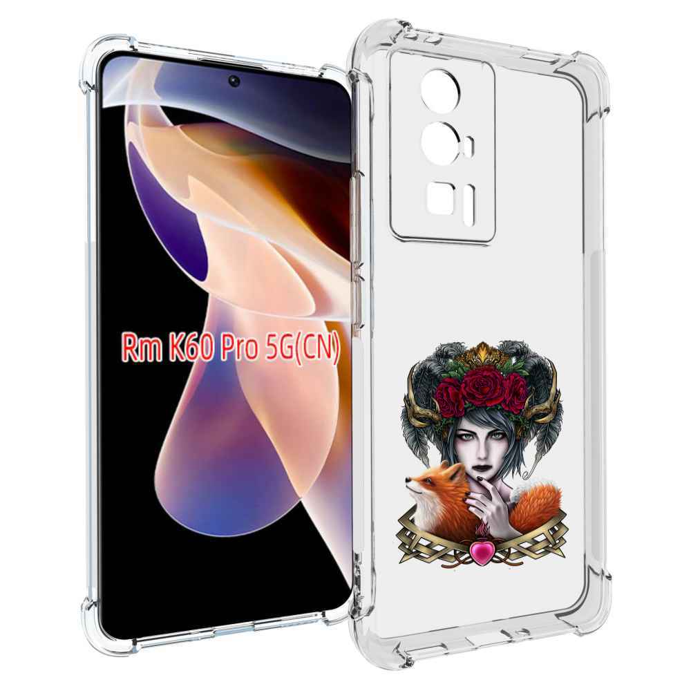 Чехол MyPads девушка с лисой для Xiaomi Redmi K60 Pro