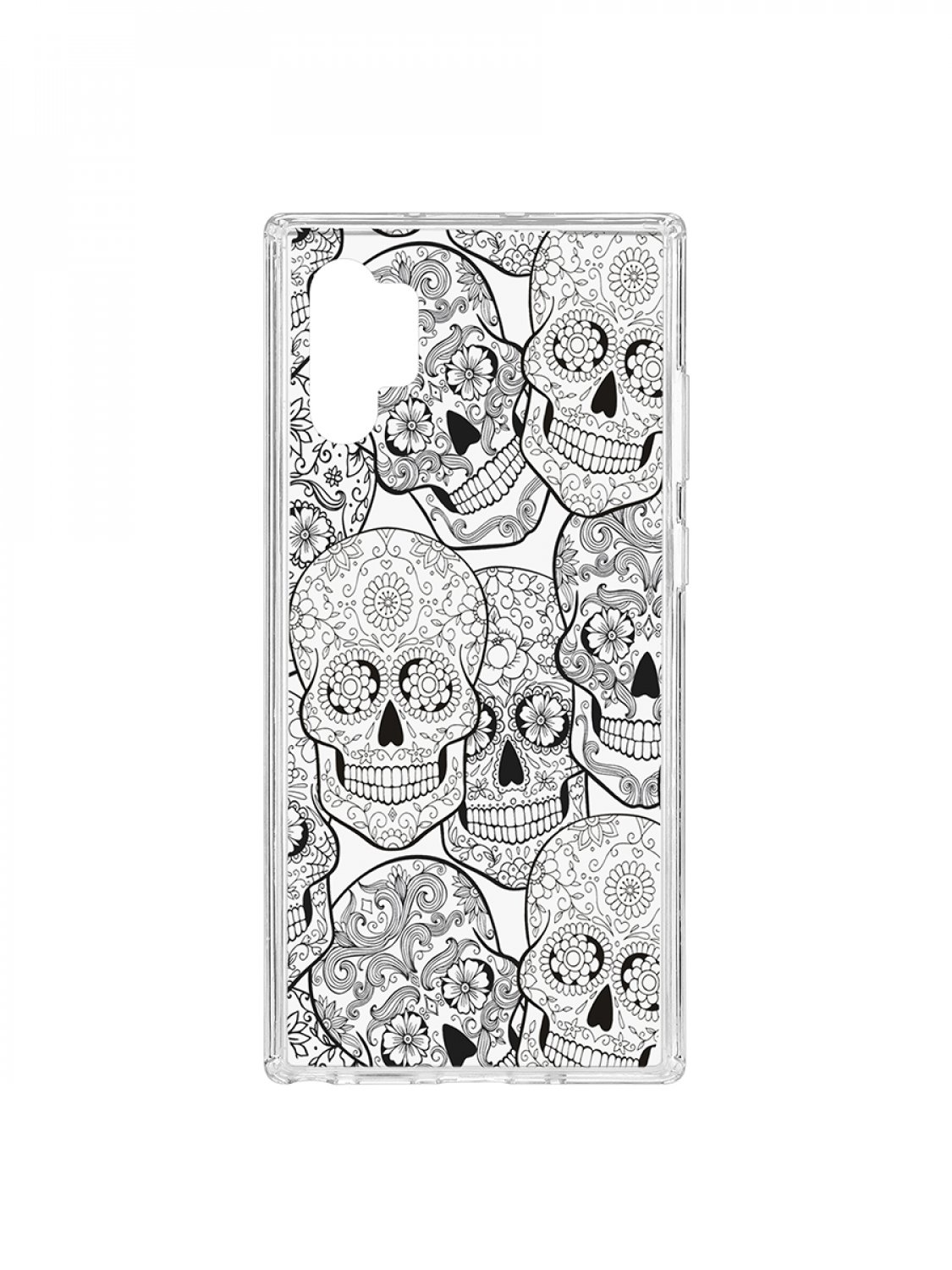 Чехол на Samsung Galaxy Note 10 Plus Kruche Print Skull Black,противоударный бампер