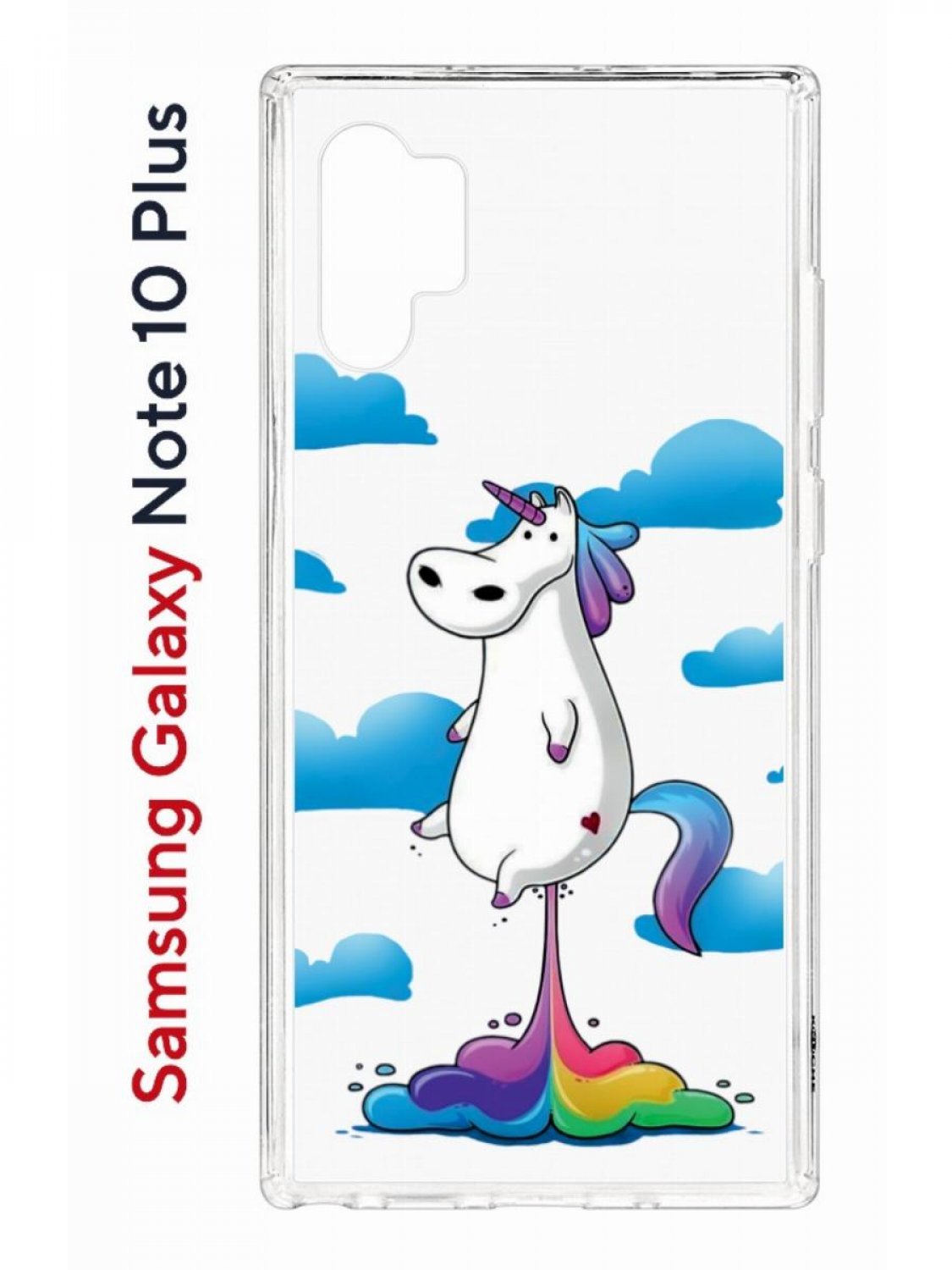 Чехол на Samsung Galaxy Note 10 Plus Kruche Print Flying Unicorn,противоударный бампер