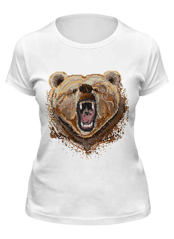 

Футболка женская Printio Медведь белая S, Белый, Медведь