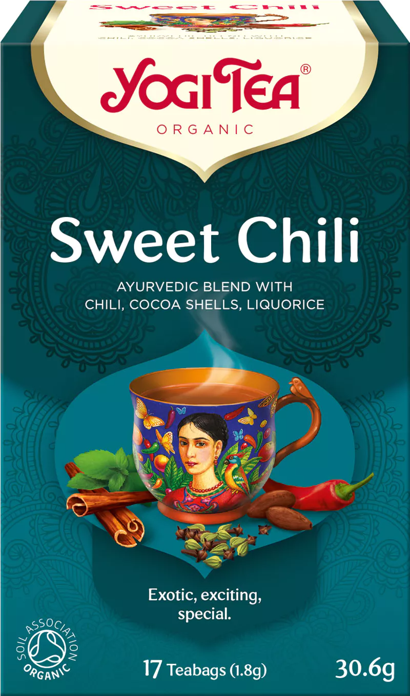 Чай в пакетиках Yogi Tea Sweet Chili Сладкий чили, скорлупа какао, солодка, 17 пакетиков
