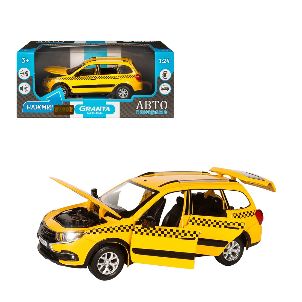 Машинка металлическая ТМ Автопанорама LADA GRANTA CROSS ТАКСИ 1:24 JB1251204