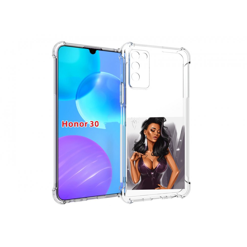 

Чехол MyPads нарисованная-девушка-в-фиолетовом-платье женский для Huawei Honor 30 Lite, Tocco