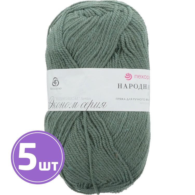 

Пряжа Пехорка Народная 117 киви 5 шт. по 100 г, Зеленый