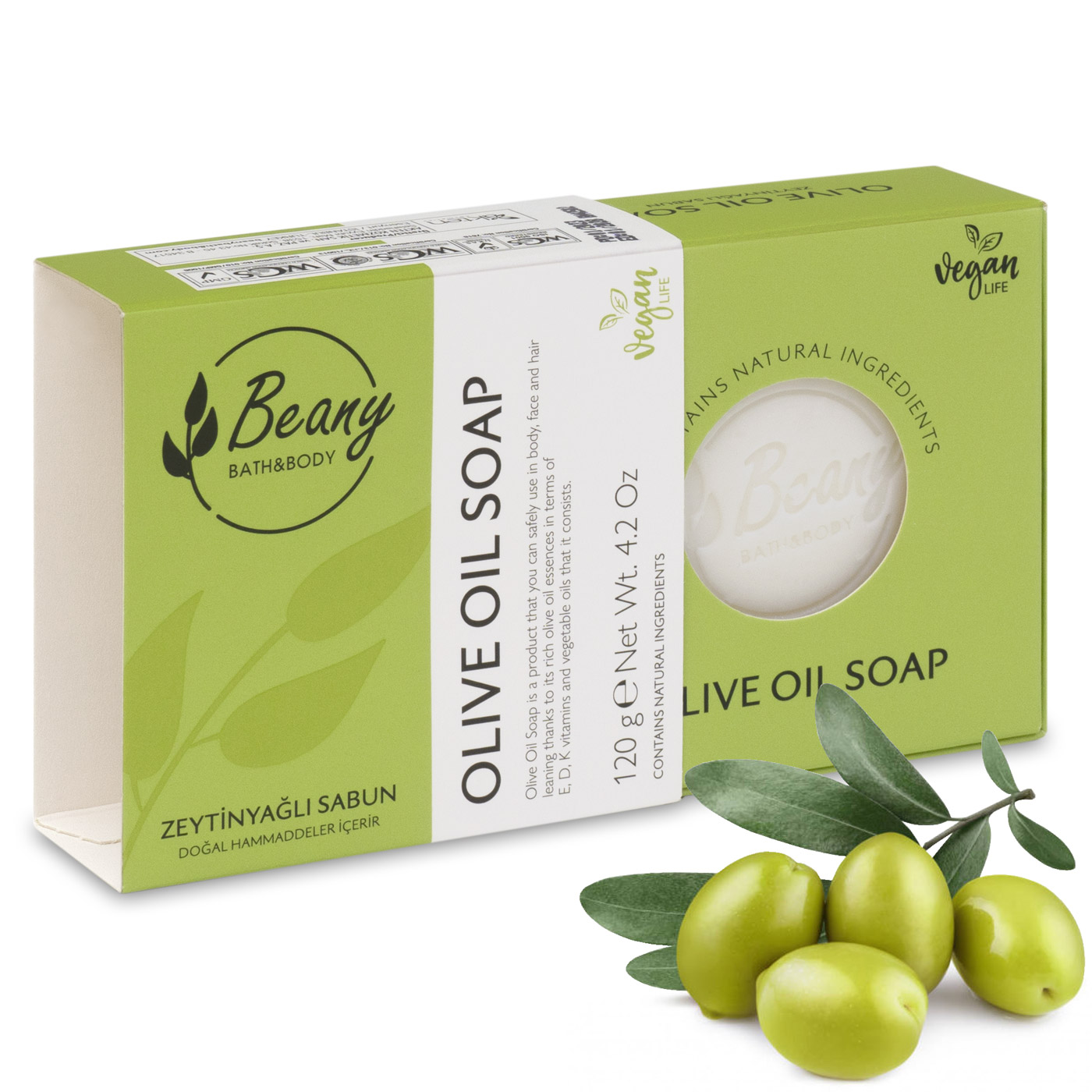 Мыло Beany твердое натуральное турецкое Olive Oil Soap с оливковым маслом ларомеэко крымское натуральное твердое мыло чабрец заживляющее увлажняющее 85