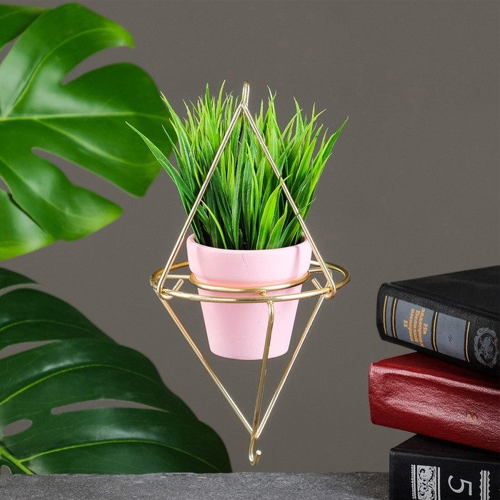 

Цветочное кашпо Take It Easy подвесное 7384282 0,1 л розовый золотистый 1 шт., подвесное