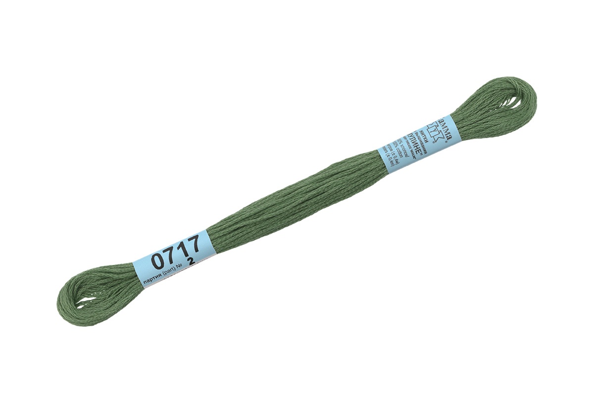 

Gamma мулине, 100% хлопок, 24х8 м, №0717, гороховые, Разноцветный