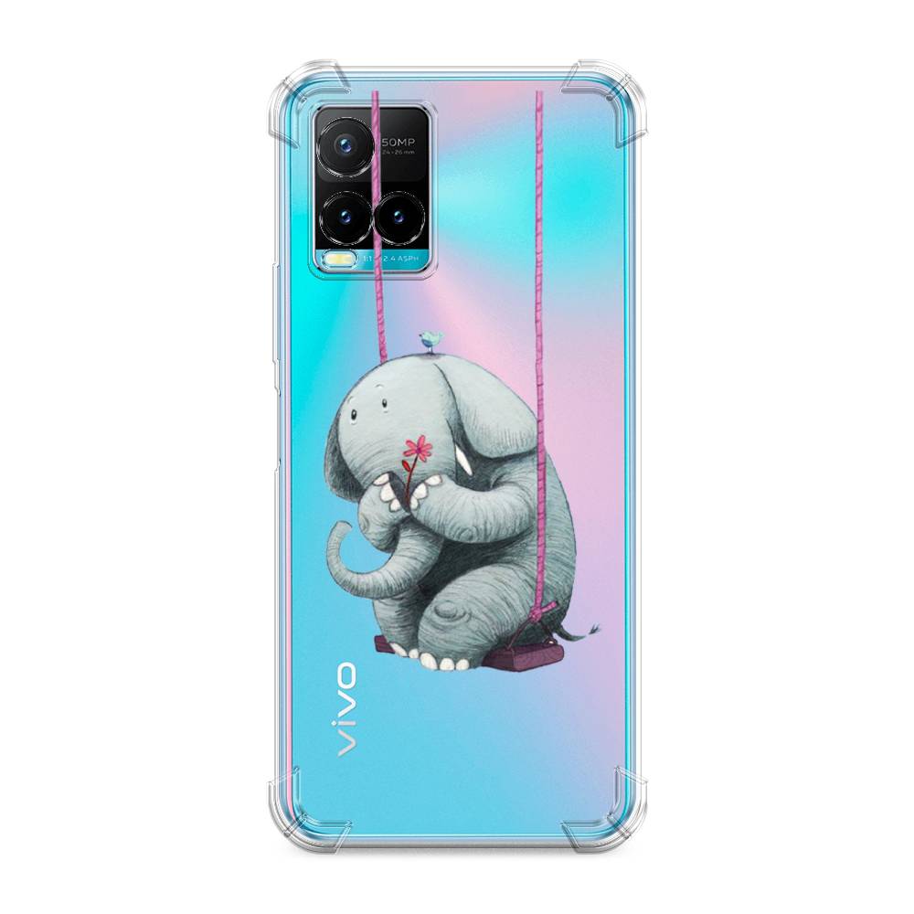 

Чехол Awog на Vivo Y33s/Y21 "Грустный слоник", Разноцветный