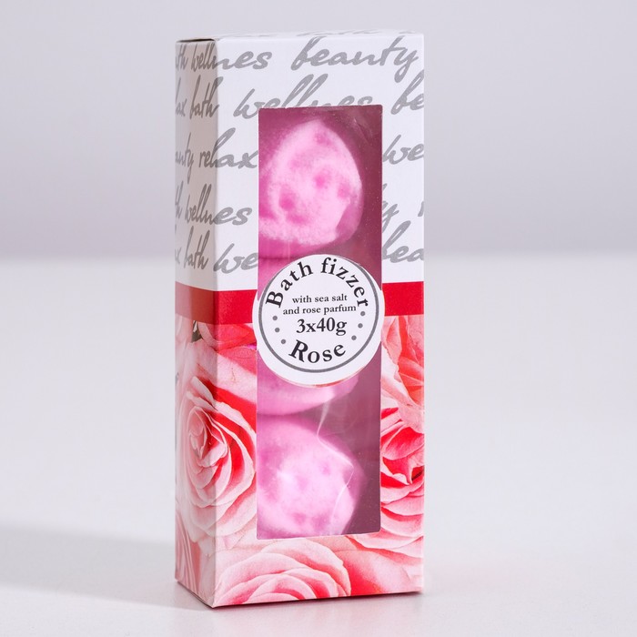 

Набор бурлящих шаров для ванны Spa by Lara «Роза», 120 г (3 штуки по 40 г)