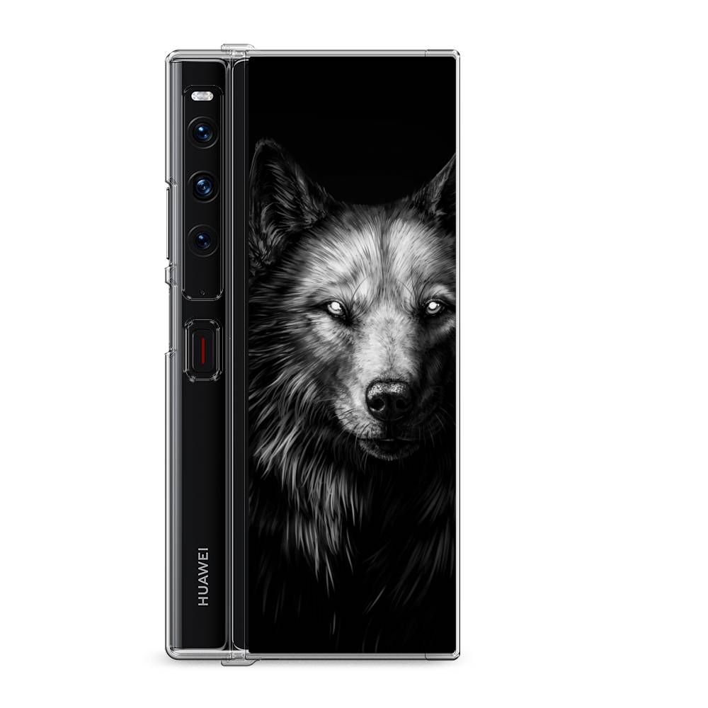 

Силиконовый чехол "Волк черно белый" на Huawei Mate Xs 2 / Хуавеи Мате Xs 2
