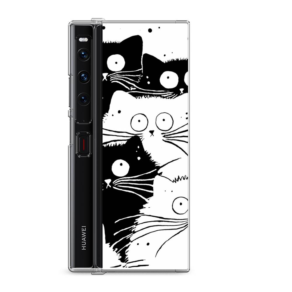 

Силиконовый чехол "Коты черно-белые" на Huawei Mate Xs 2 / Хуавеи Мате Xs 2