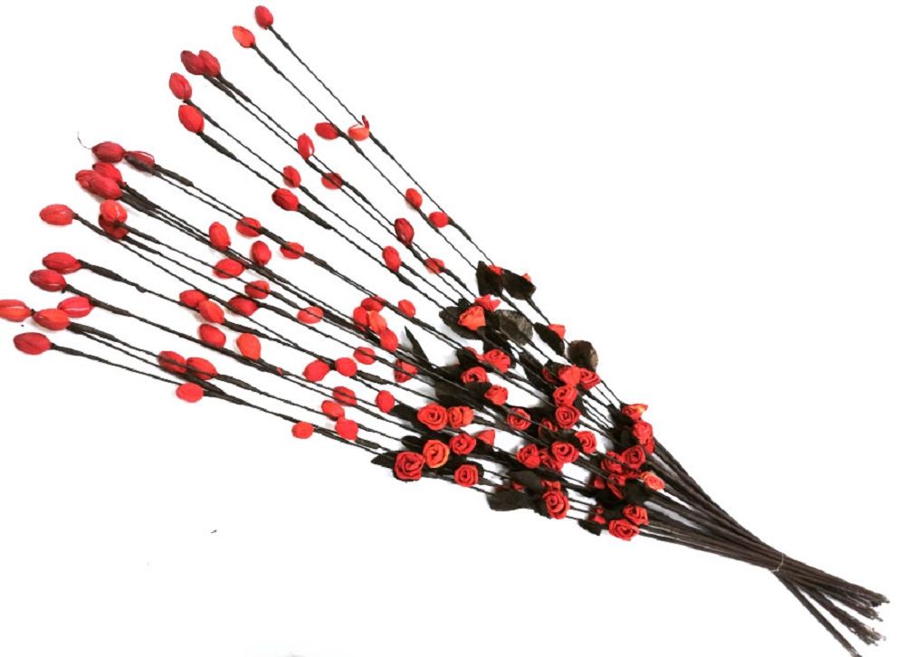 

Искусственные цветы Розы мелкие красные, Коричневый;красный, С-00-10-2