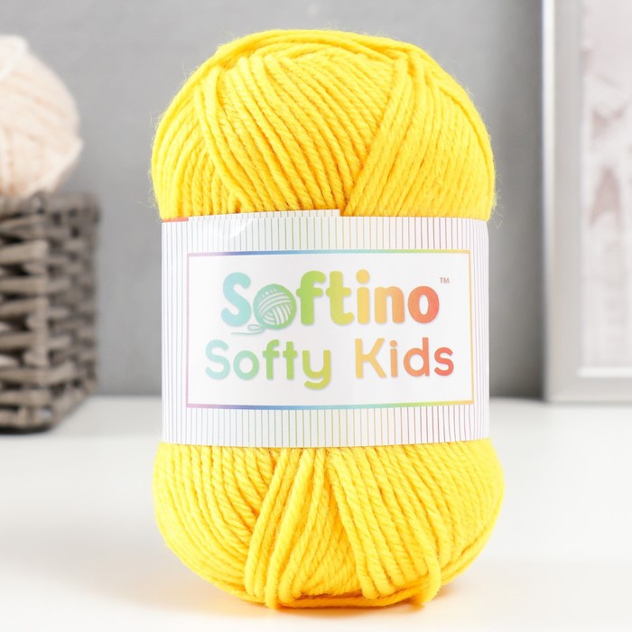 

Пряжа 100% акрил "Softy Kids" 90м ±5м 50 гр цвет 04 цыплёнок 5443675 (2 шт), Желтый