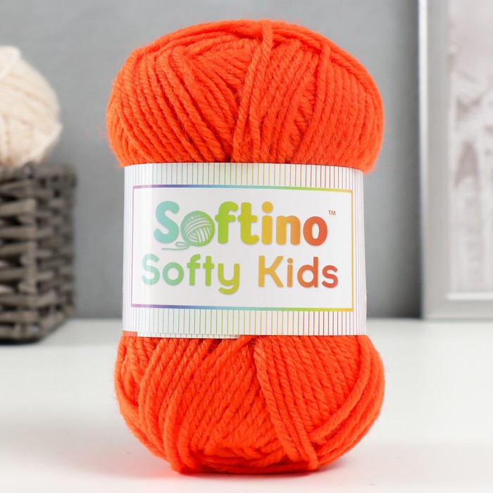 

Пряжа 100% акрил "Softy Kids" 90м ±5м 50 гр цвет 08 яркий оранж (2 шт), Оранжевый