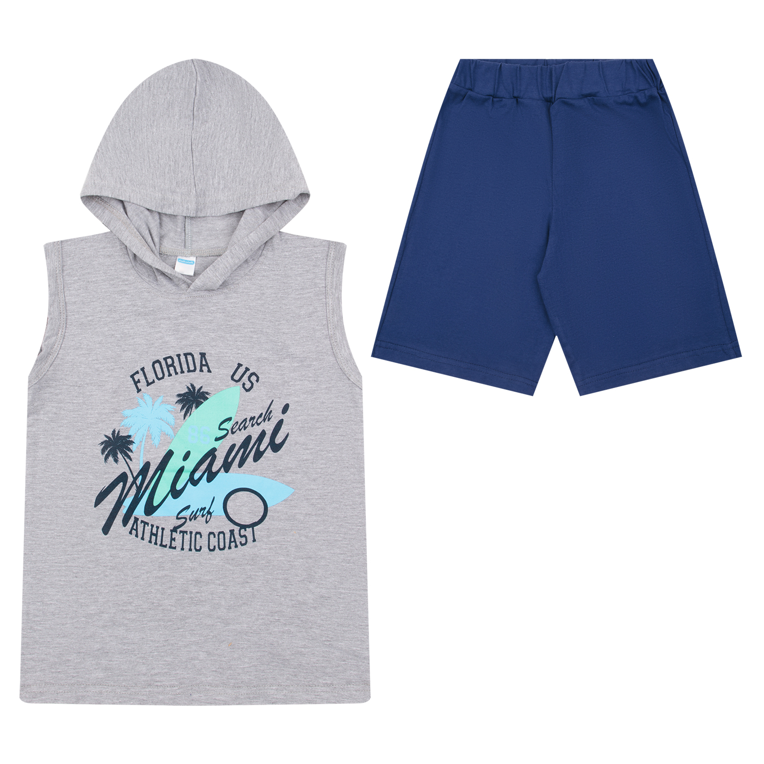 

Комплект футболка/шорты Sladikmladik синий,серый р.134, DC389