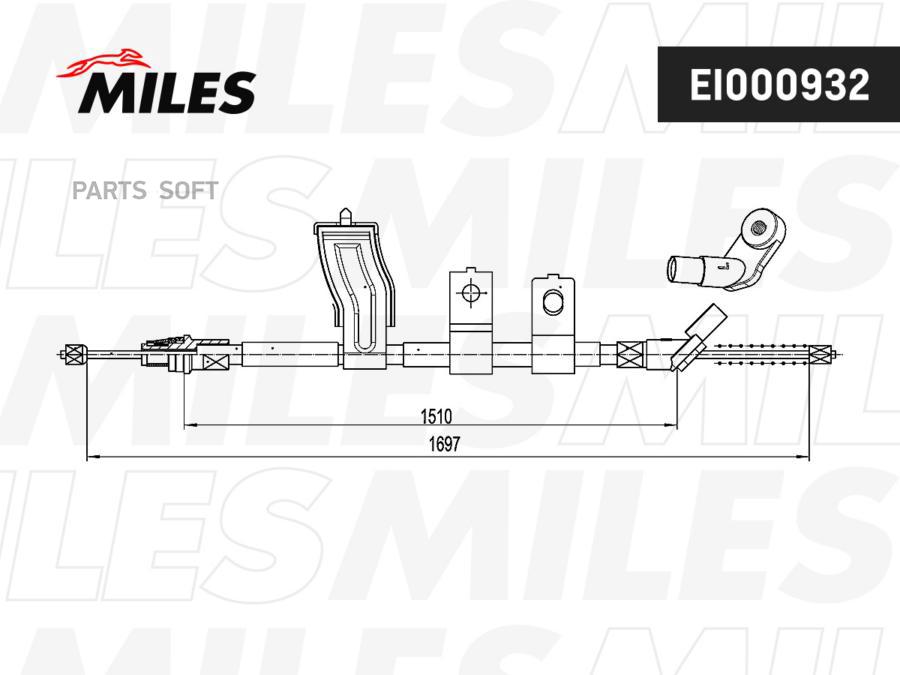

MILES EI000932 Трос ручного тормоза MILES EI000932 X-TRAIL (T31) левый